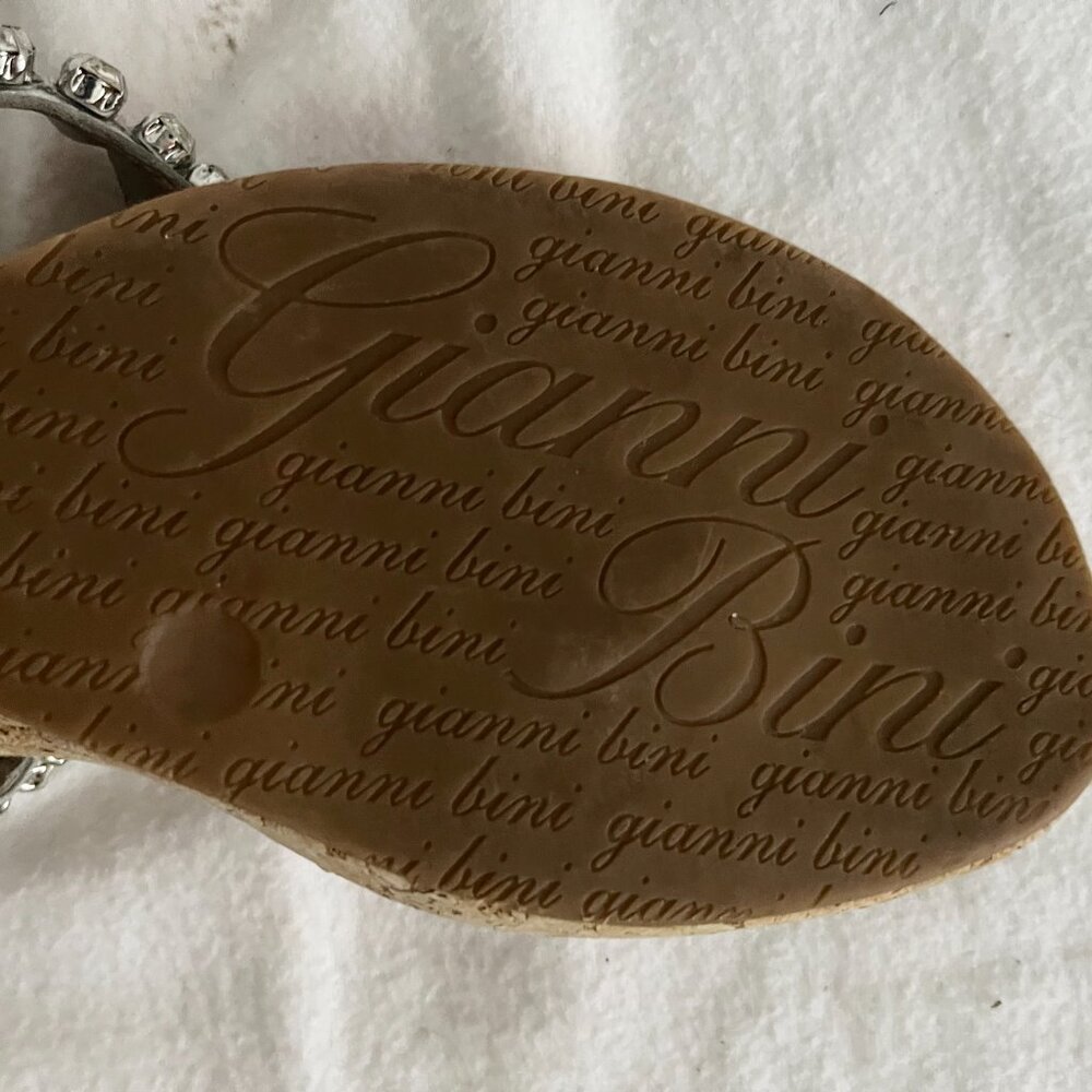*Like New* Gianni Bini Cork Wedge ‘Rhinestone’ Flop Flop/Sandals - Picture 7 of 9
